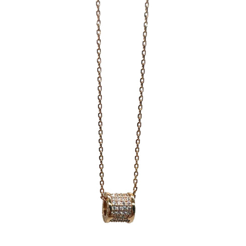 Rhinestone Wheel Dainty Necklace - D164 - 2